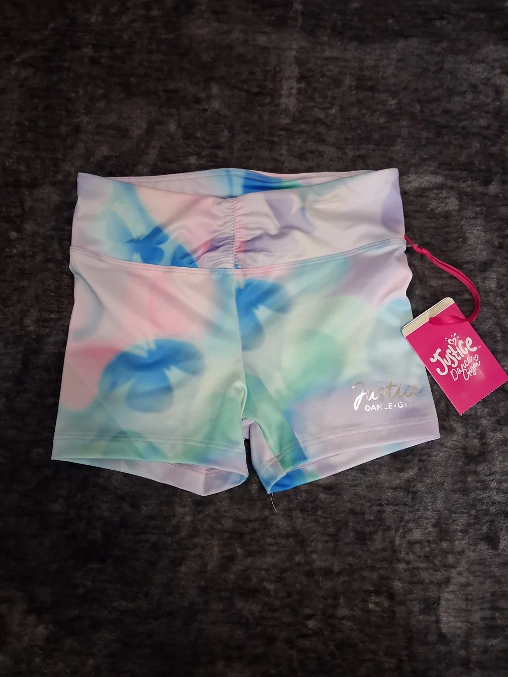NWT Justice Girls Tie-Dye Butterfly Dance/Biker Activewear Shorts 7/8
